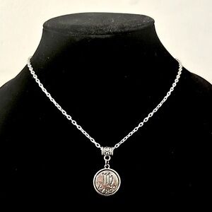 Hand Crafted Silver Virgo Zodiac Pendant Necklace